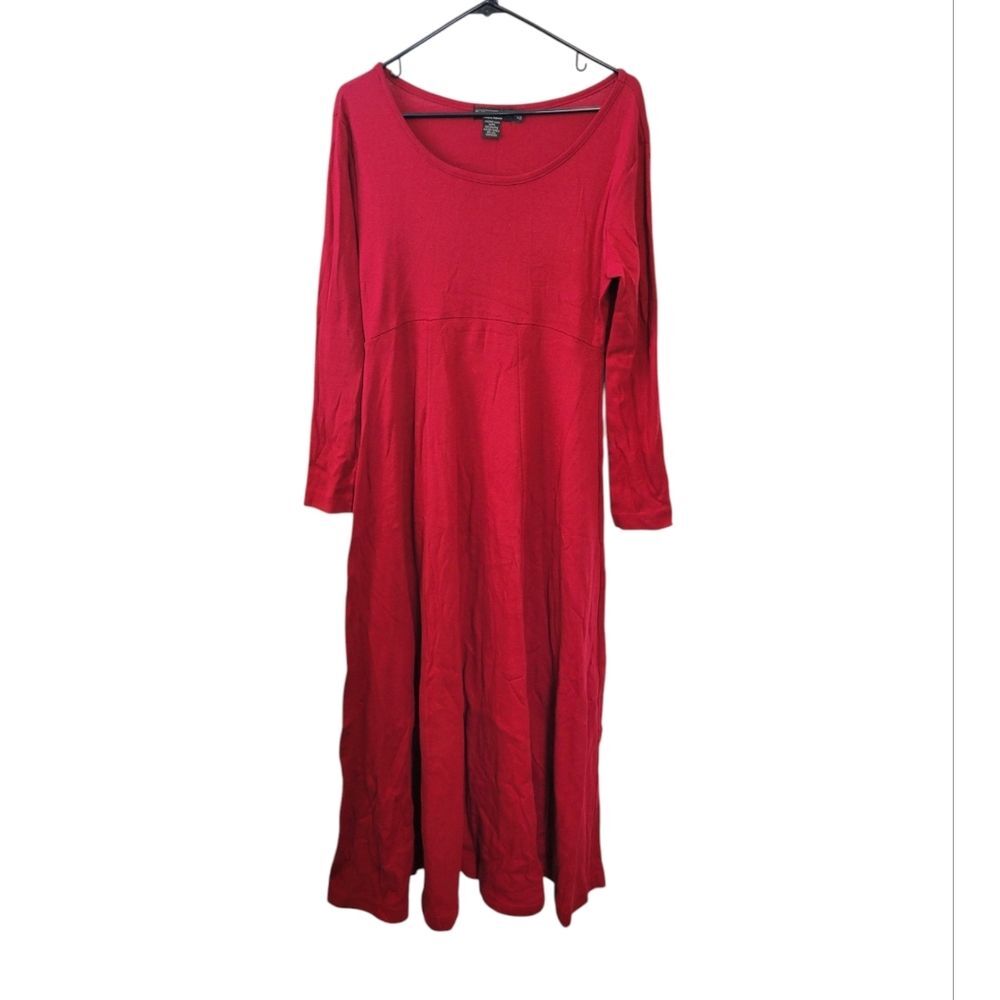 J. Peterman Red Cotton Maxi Dress Size Small